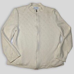 ST. JOHN SPORT Vintage Monogram Cream Sweater Size S
